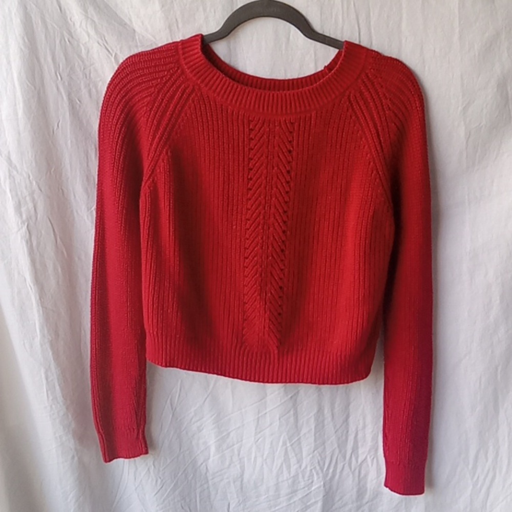 Forever 21 Women's Red Knit Crop Top Sweater Size S